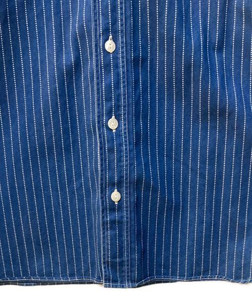 SUGAR CANE（シュガーケーン）SUGAR CANE (シュガーケーン) FICTION ROMANCE 8.5oz. WABASH STRIPE WORK SHIRT ネイビー サイズ:15の古着・服飾アイテム