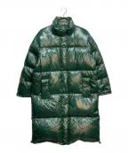 Stand Studioスタンド スタジオ）の古着「Black Madelina Gloss Nylon Long Down Coat」｜グリーン