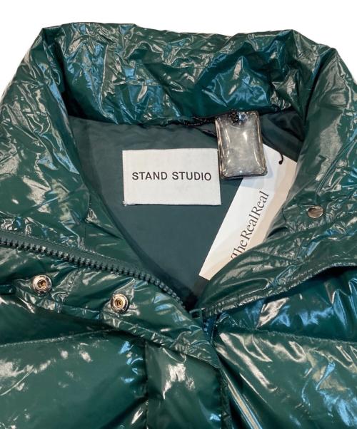 Stand Studio（スタンド スタジオ）Stand Studio (スタンド スタジオ) Black Madelina Gloss Nylon Long Down Coat グリーン サイズ:42の古着・服飾アイテム