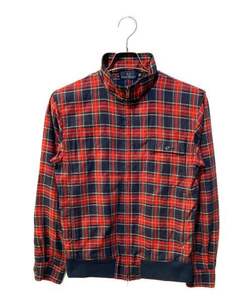 FRED PERRY（フレッドペリー）FRED PERRY (フレッドペリー) ハリントンシャツジャケット レッド サイズ:Mの古着・服飾アイテム
