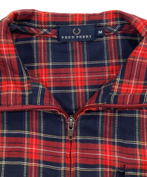 FRED PERRY（フレッドペリー）FRED PERRY (フレッドペリー) ハリントンシャツジャケット レッド サイズ:Mの古着・服飾アイテム