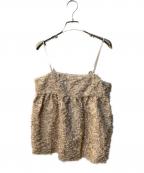 SALON adam et rope'サロンアダムエロペ）の古着「フラワージャガードキャミソール」｜ベージュ