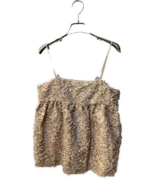 SALON adam et rope'（サロンアダムエロペ）SALON adam et rope' (サロンアダムエロペ) フラワージャガードキャミソール ベージュ サイズ:Freeの古着・服飾アイテム