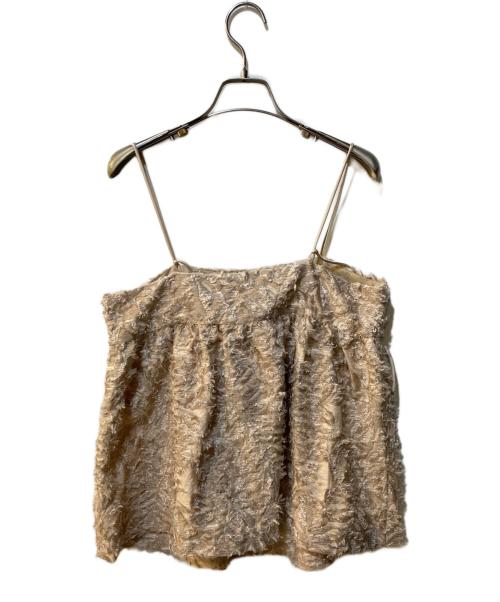 SALON adam et rope'（サロンアダムエロペ）SALON adam et rope' (サロンアダムエロペ) フラワージャガードキャミソール ベージュ サイズ:Freeの古着・服飾アイテム