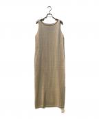 ETREエトレ）の古着「リネンロングニットワンピース」｜ベージュ