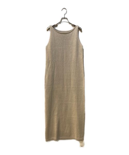 ETRE（エトレ）ETRE (エトレ) リネンロングニットワンピース ベージュ サイズ:Free 未使用品の古着・服飾アイテム