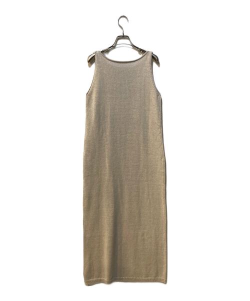 ETRE（エトレ）ETRE (エトレ) リネンロングニットワンピース ベージュ サイズ:Free 未使用品の古着・服飾アイテム