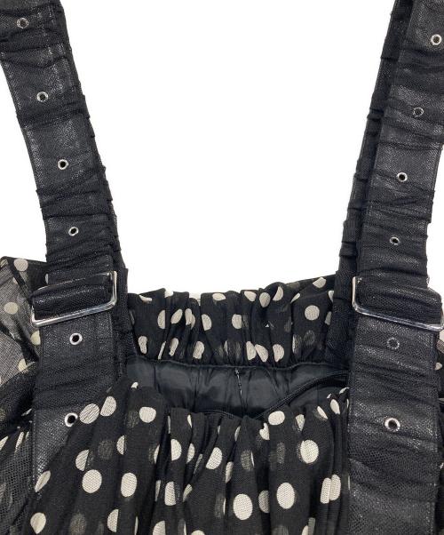 noir kei ninomiya（ノワール ケイ ニノミヤ）noir kei ninomiya (ノワール ケイ ニノミヤ) ドット柄吊りスカート ブラック サイズ:Sの古着・服飾アイテム