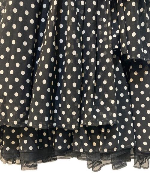 noir kei ninomiya（ノワール ケイ ニノミヤ）noir kei ninomiya (ノワール ケイ ニノミヤ) ドット柄吊りスカート ブラック サイズ:Sの古着・服飾アイテム