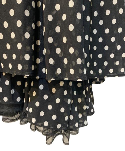 noir kei ninomiya（ノワール ケイ ニノミヤ）noir kei ninomiya (ノワール ケイ ニノミヤ) ドット柄吊りスカート ブラック サイズ:Sの古着・服飾アイテム