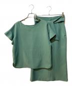 TIARAティアラ）の古着「麻調2WAYフリルブラウスセットアップ」｜グリーン