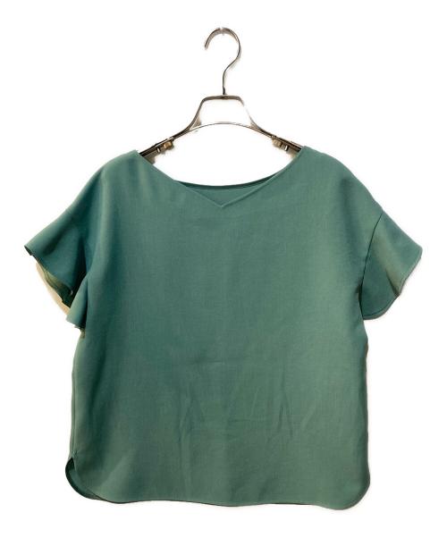 TIARA（ティアラ）TIARA (ティアラ) 麻調2WAYフリルブラウスセットアップ グリーン サイズ:3の古着・服飾アイテム