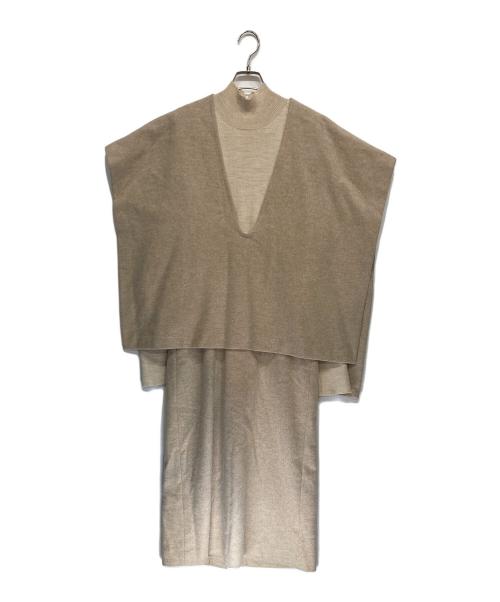 RIM.ARK（リムアーク）RIM.ARK (リムアーク) ポンチョワンピース ベージュ サイズ:Freeの古着・服飾アイテム