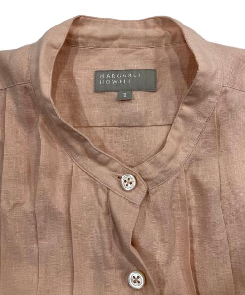 MARGARET HOWELL（マーガレットハウエル）MARGARET HOWELL (マーガレットハウエル) バンドカラーシャツ ピンク サイズ:2の古着・服飾アイテム