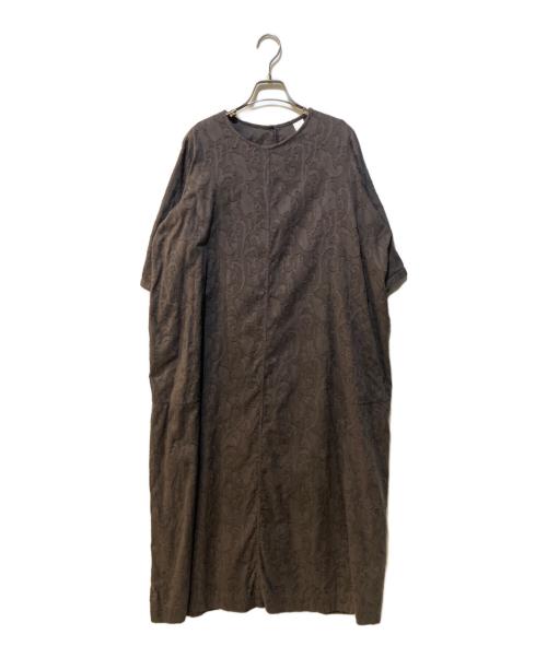 KAGURE（カグレ）KAGURE (カグレ) 7分袖ワンピース ブラウン サイズ:Freeの古着・服飾アイテム