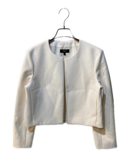 theory（セオリー）theory (セオリー) ノーカラージャケット ホワイト サイズ:2の古着・服飾アイテム