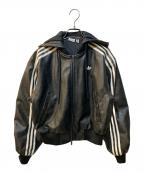 adidasアディダス）の古着「Adilenium シーズン 3 ビンテージ フェイクレザージャケット」｜ブラック