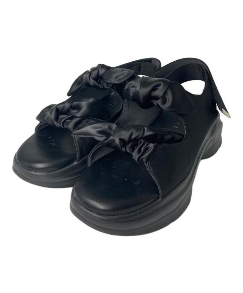 Le Talon（ル タロン）Le Talon (ル タロン) リボンスニーカーソールサンダル ブラック サイズ:Mの古着・服飾アイテム