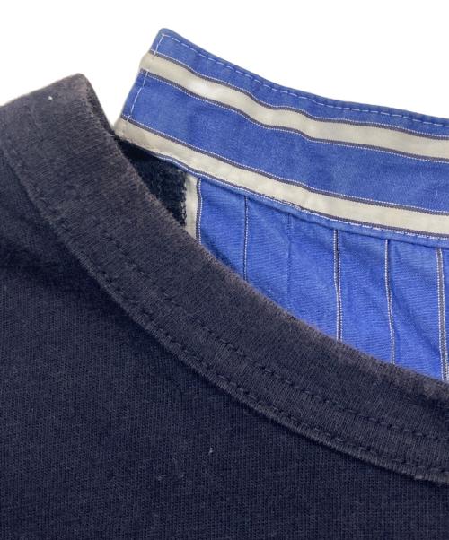 sacai（サカイ）sacai (サカイ) ストライプ切替Tシャツ ネイビー サイズ:3の古着・服飾アイテム