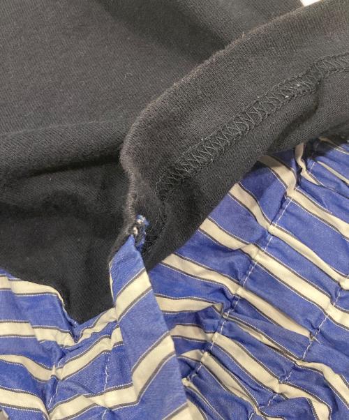 sacai（サカイ）sacai (サカイ) ストライプ切替Tシャツ ネイビー サイズ:3の古着・服飾アイテム