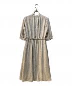 23区ニジュウサンク）の古着「【洗える】バックサテンアムンゼンレユールダイヤプリント ワンピース」｜ホワイト