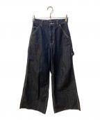 moussyマウジー）の古着「PAINTER WIDE ストレートデニム」｜インディゴ