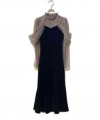 DazzliNダズリン）の古着「シアーベールセミフレアワンピース」｜ネイビー