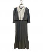 JILL BY JILLSTUARTジル バイ ジルスチュアート）の古着「レイヤード風襟付きワンピース」｜グレー