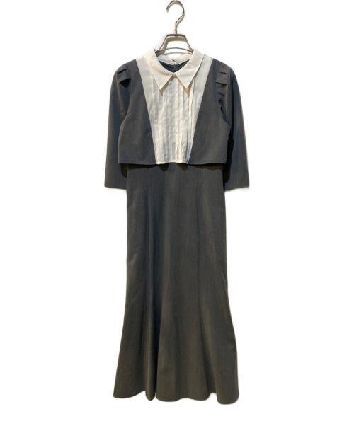 JILL BY JILLSTUART（ジル バイ ジルスチュアート）JILL BY JILLSTUART (ジル バイ ジルスチュアート) レイヤード風襟付きワンピース グレー サイズ:Sの古着・服飾アイテム