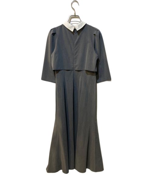 JILL BY JILLSTUART（ジル バイ ジルスチュアート）JILL BY JILLSTUART (ジル バイ ジルスチュアート) レイヤード風襟付きワンピース グレー サイズ:Sの古着・服飾アイテム