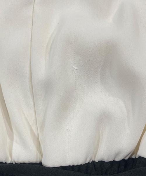 And Couture（アンドクチュール）And Couture (アンドクチュール) 配色切替ピンタックドレス ホワイト×ブラック サイズ:Freeの古着・服飾アイテム