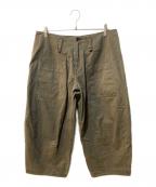 Y'sワイズ）の古着「ワイドカーゴショーツ」｜カーキ