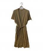 Curensologyカレンソロジー）の古着「シアーロングニットカーディガン」｜オリーブ