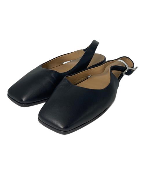 MM6 Maison Margiela（エムエムシックスメゾンマルジェラ）MM6 Maison Margiela (エムエムシックスメゾンマルジェラ) ストラップフラットシューズ ブラック サイズ:36の古着・服飾アイテム