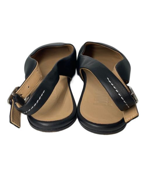 MM6 Maison Margiela（エムエムシックスメゾンマルジェラ）MM6 Maison Margiela (エムエムシックスメゾンマルジェラ) ストラップフラットシューズ ブラック サイズ:36の古着・服飾アイテム