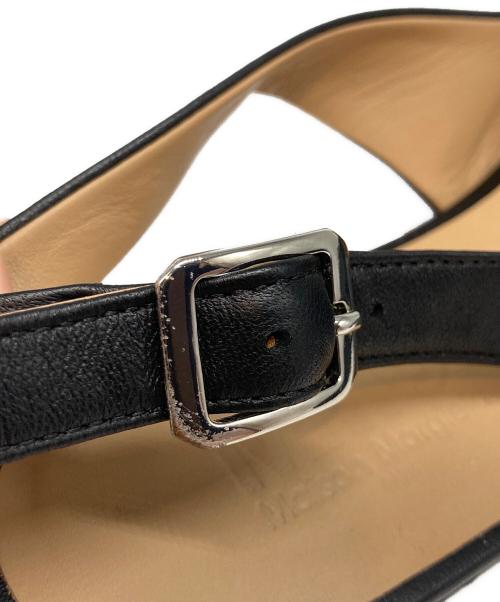 MM6 Maison Margiela（エムエムシックスメゾンマルジェラ）MM6 Maison Margiela (エムエムシックスメゾンマルジェラ) ストラップフラットシューズ ブラック サイズ:36の古着・服飾アイテム