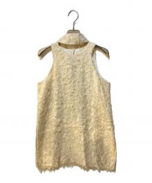 CLANE（クラネ）の古着「FEATHER RIBBON NOSLEEVE TOPS」｜ホワイト