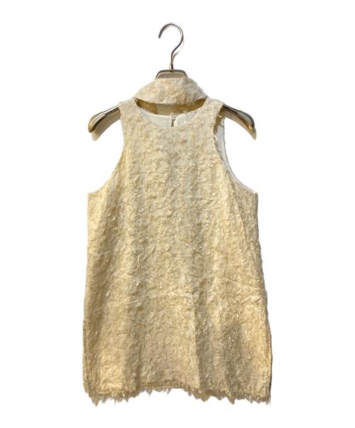 CLANE（クラネ）CLANE (クラネ) FEATHER RIBBON NOSLEEVE TOPS ホワイト サイズ:1の古着・服飾アイテム