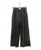 CLANEクラネ）の古着「TUCK WIDE DENIM PANTS」｜ブラック