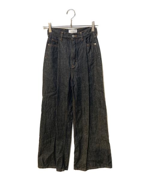 CLANE（クラネ）CLANE (クラネ) TUCK WIDE DENIM PANTS ブラックの古着・服飾アイテム