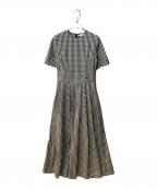 MADISON BLUEマディソンブルー）の古着「FIT＆FLARE DR S/S GINGHAM」｜ブラック