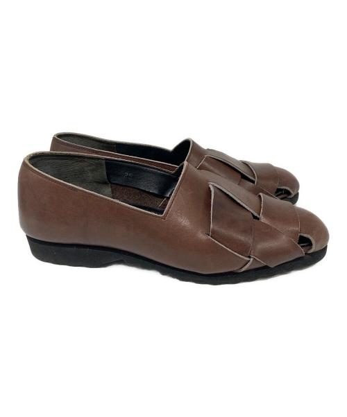 COMME des GARCONS HOMME（コムデギャルソン オム）COMME des GARCONS HOMME (コムデギャルソン オム) レザー編み込みサンダル ブラウン サイズ:25cmの古着・服飾アイテム