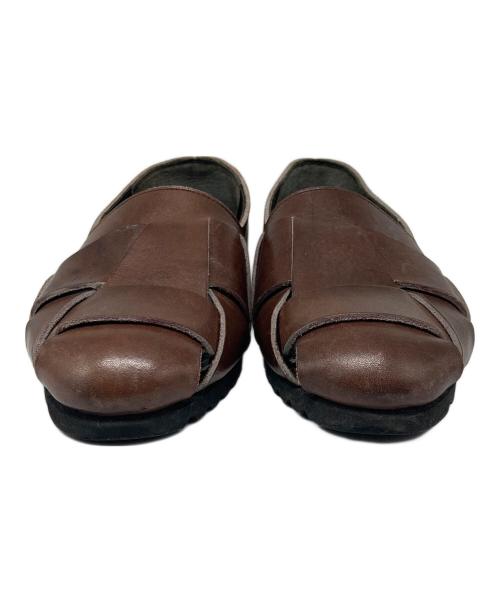 COMME des GARCONS HOMME（コムデギャルソン オム）COMME des GARCONS HOMME (コムデギャルソン オム) レザー編み込みサンダル ブラウン サイズ:25cmの古着・服飾アイテム