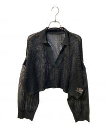 COLLAGE GALLARDAGALANTE（コラージュ ガリャルダガランテ）の古着「コイルヤーンメッシュサマーニット」｜ブラック