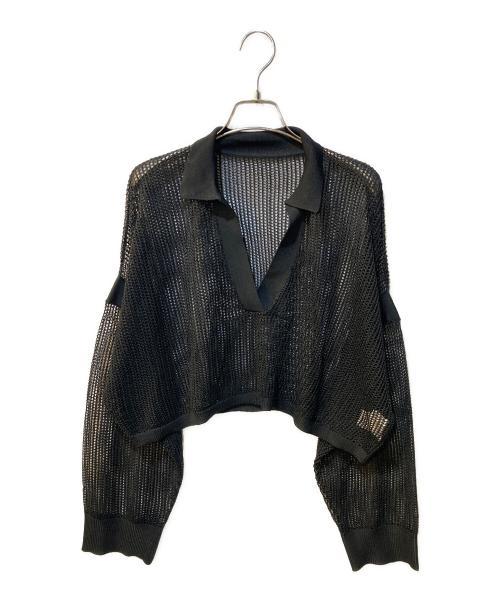 COLLAGE GALLARDAGALANTE（コラージュ ガリャルダガランテ）COLLAGE GALLARDAGALANTE (コラージュ ガリャルダガランテ) コイルヤーンメッシュサマーニット ブラック サイズ:Freeの古着・服飾アイテム