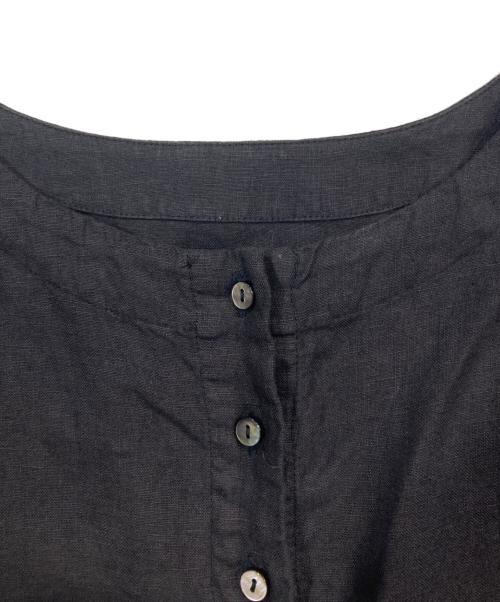 nest Robe（ネストローブ）nest Robe (ネストローブ) リネン重ねギャザーワンピース ブラック サイズ:Freeの古着・服飾アイテム