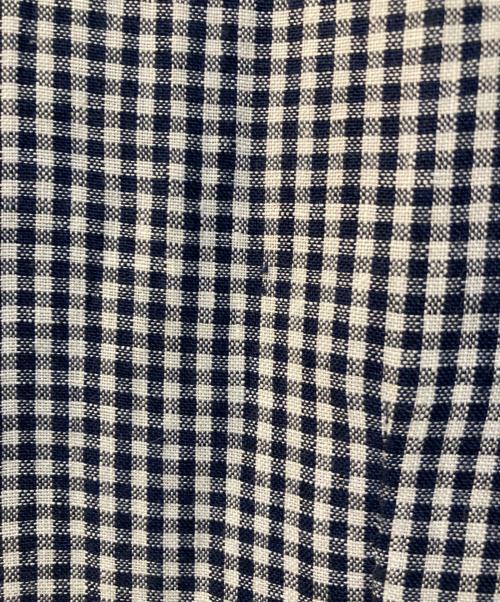 soni de flow（ソニーデフロー）soni de flow (ソニーデフロー) チェックリネンワンピース ホワイト×ネイビー サイズ:Ｍの古着・服飾アイテム