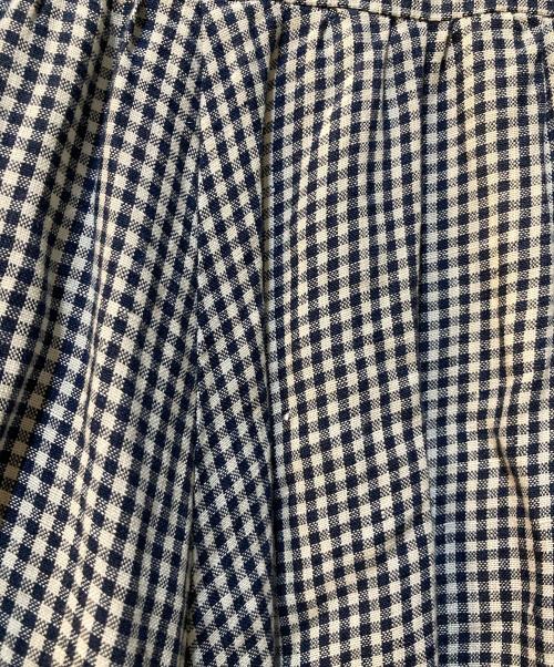 soni de flow（ソニーデフロー）soni de flow (ソニーデフロー) チェックリネンワンピース ホワイト×ネイビー サイズ:Ｍの古着・服飾アイテム