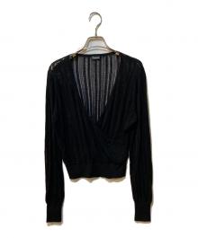 verybrain（ベリーブレイン）の古着「カシュクールレースニット」｜ブラック