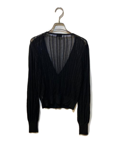 verybrain（ベリーブレイン）verybrain (ベリーブレイン) カシュクールレースニット ブラック サイズ:Mの古着・服飾アイテム